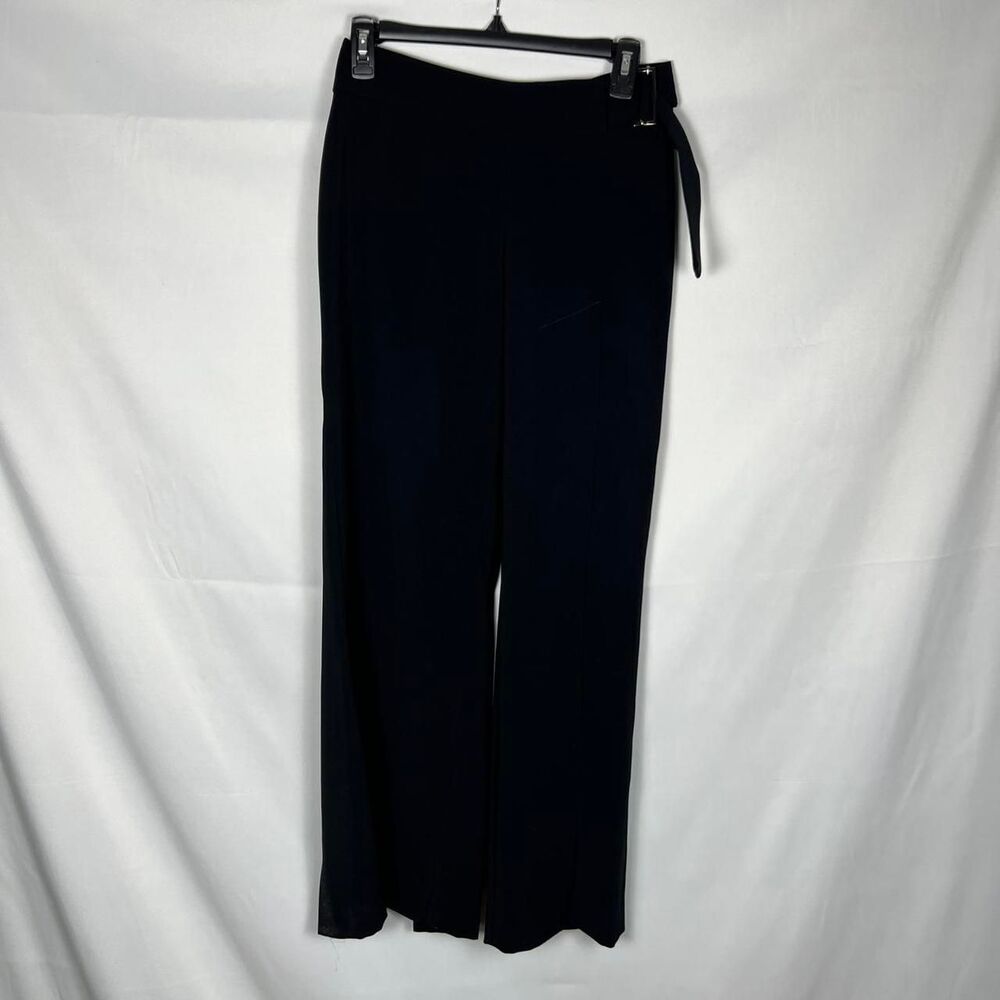 VINTAGE Y2K Cache Black Wide Leg Slit Trousers with Belt‎
